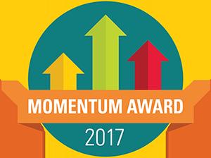 Momentum Award 2017 logo with three upward arrows.