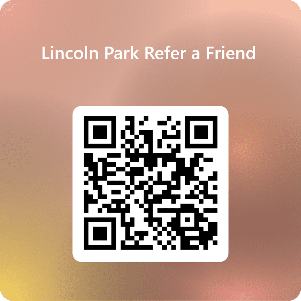 QR code for a "Refer a Friend" program.