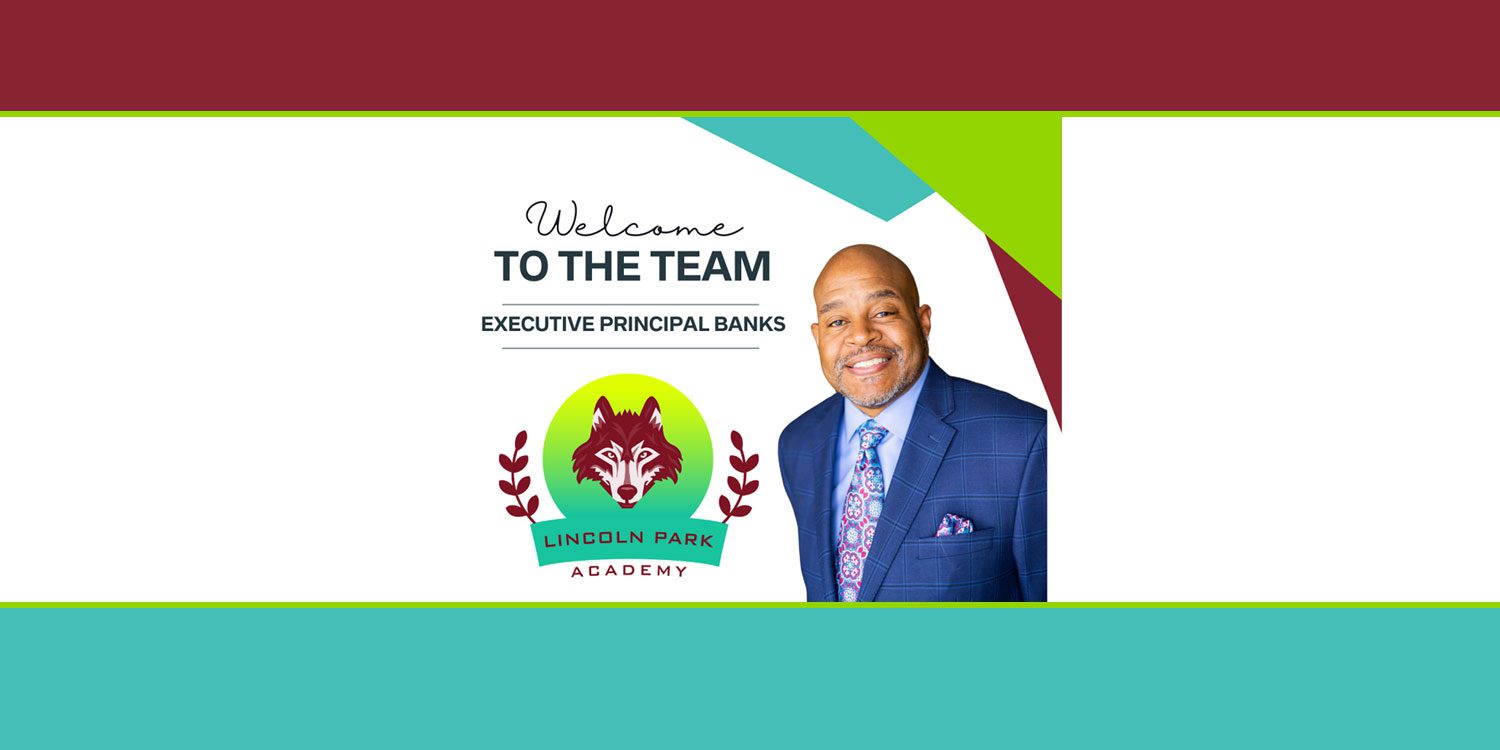 Smiling adult in suit, welcome to the team graphic.