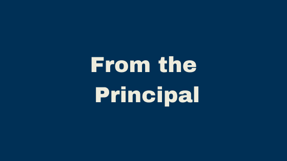 From the Principal text on blue background.