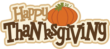 Happy Thanksgiving text with pumpkin.