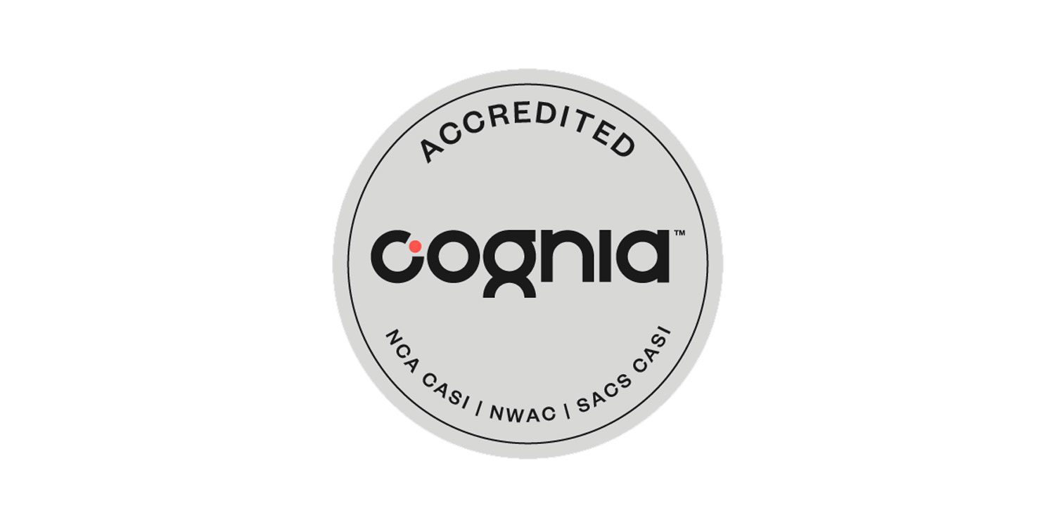 Cognia Accredited logo with accreditation bodies listed.