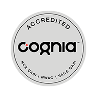 Cognia Accredited logo with acronyms.