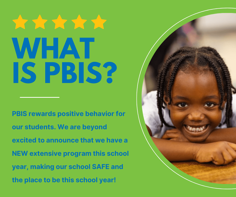 Flyer announcing PBIS program with smiling child.