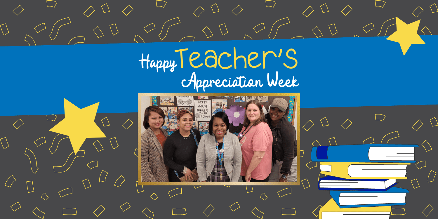 Five adults smiling for Teacher Appreciation Week.