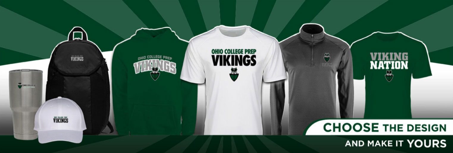 School merchandise with various designs for apparel and accessories.