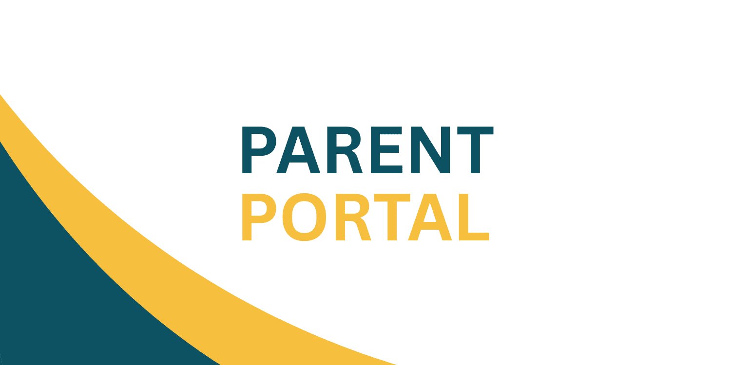 Parent Portal text with decorative curves.
