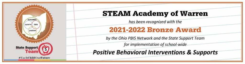 STEAM Academy of Warren recognized with 2021-2022 Bronze Award.