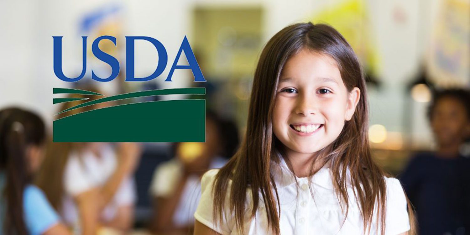 USDA logo with a smiling child.