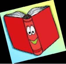 Cartoon book with a smiling face.