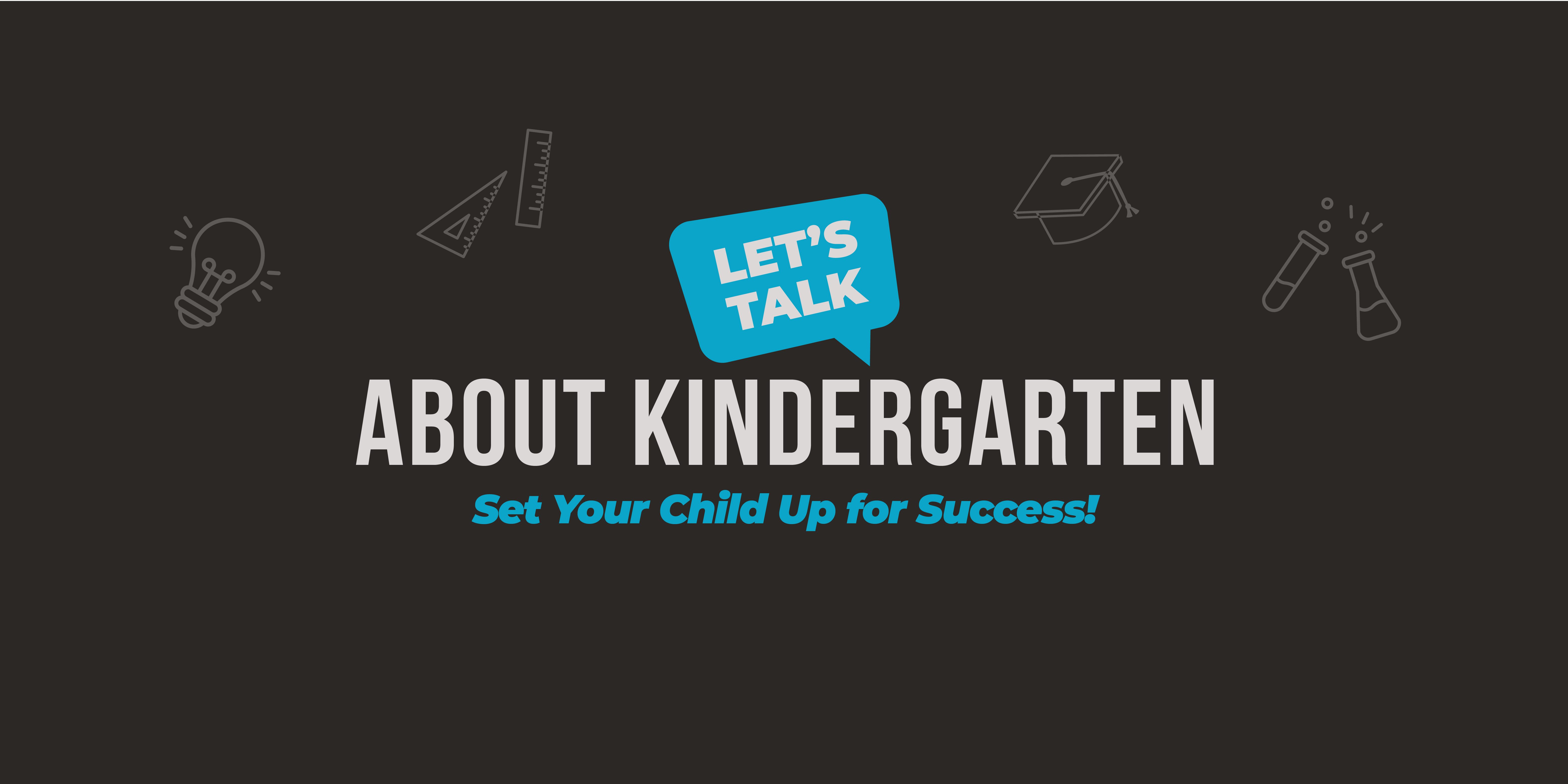 Graphic about kindergarten with icons for learning and success.