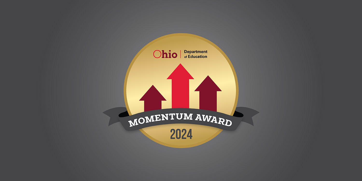 Momentum Award 2024 logo with three upward arrows.